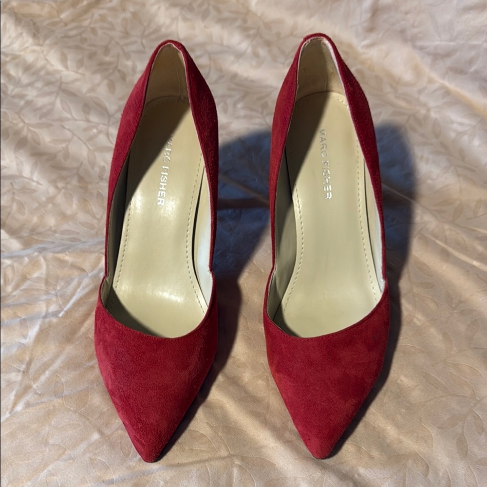 Marc Fisher Red Heels Luxurious Velvet Pumps